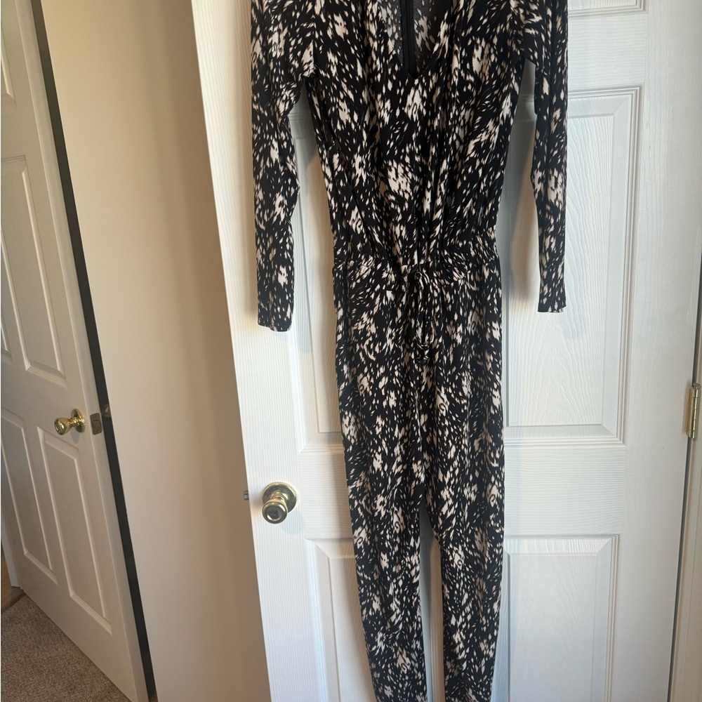 Black and White Patterned Jumpsuit